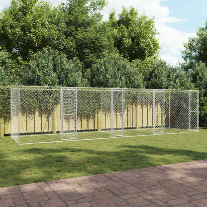 Jaula Para Perro Plateado 800 X 200 X 200 Cm Acero Galvanizado_1