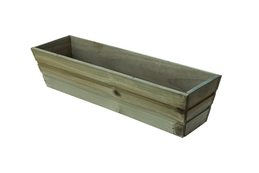 Jardinera De Balcon Recta De Madera Autoclave De 80 X 20 X 19,5 Cm 18l + Bolsa Geotextil_0