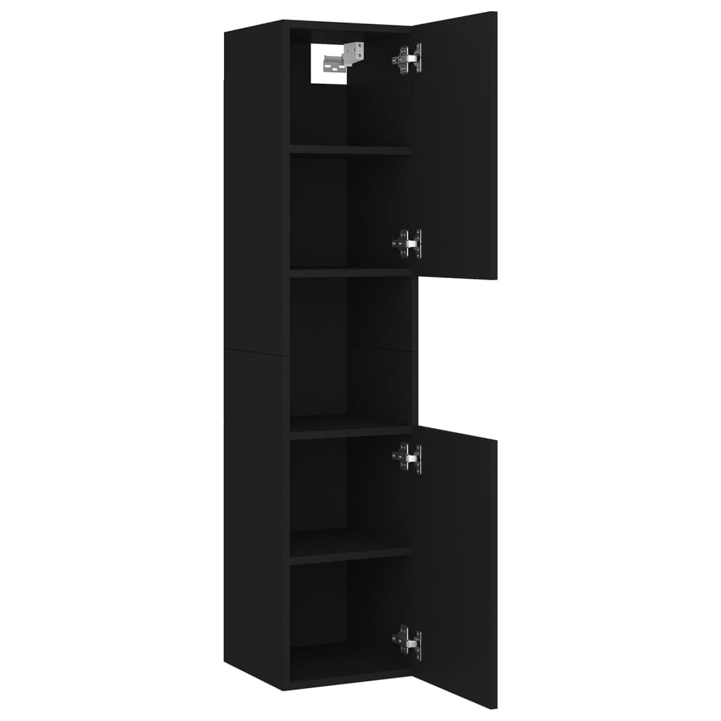 Juego De Muebles De Baño Madera De Ingeniería Negro / Vetonek_3