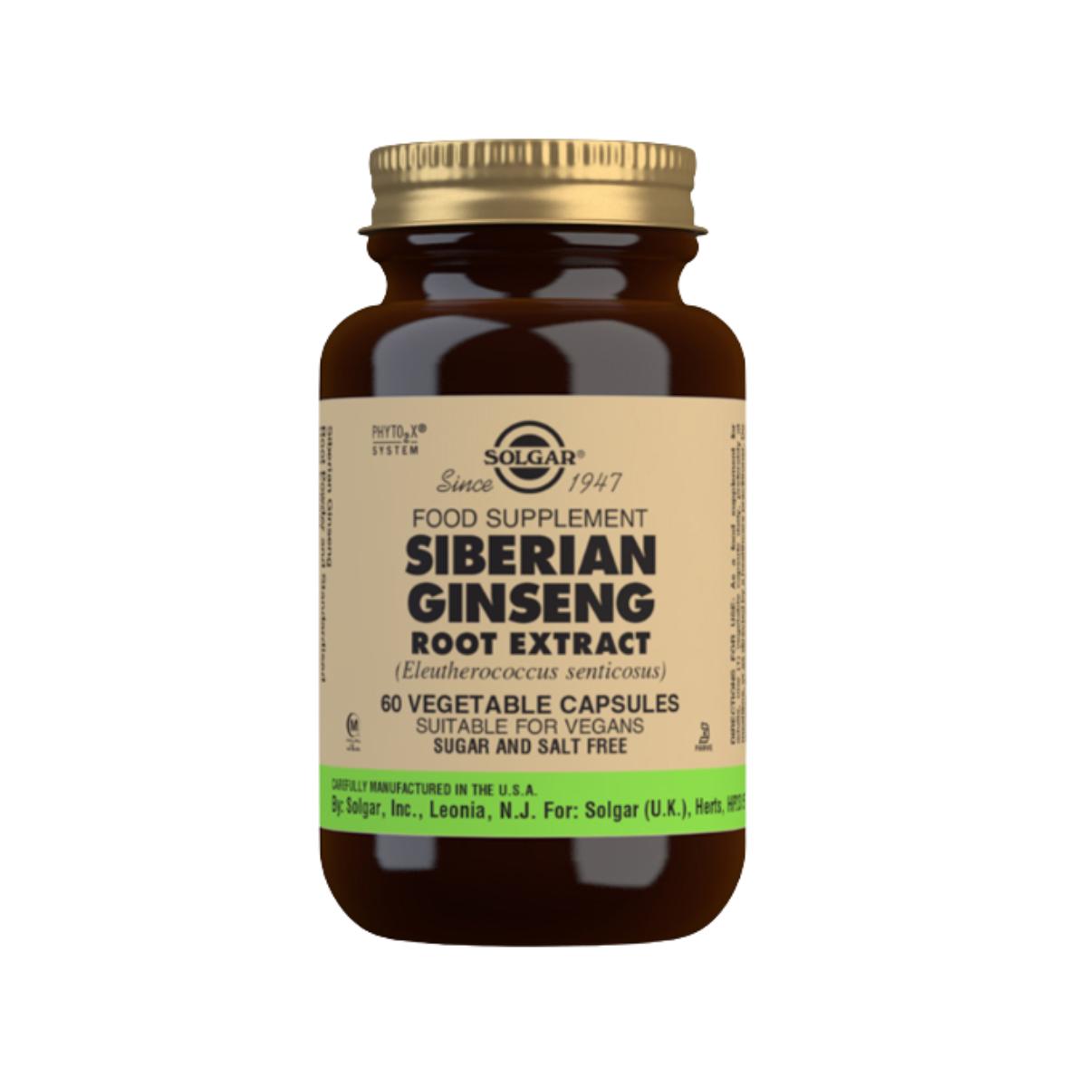 Ginseng Siberiano Extracto de Raíz, 60 cápsulas vegetales (520mg)