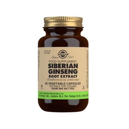 Ginseng Siberiano Extracto de Raíz, 60 cápsulas vegetales (520mg)
