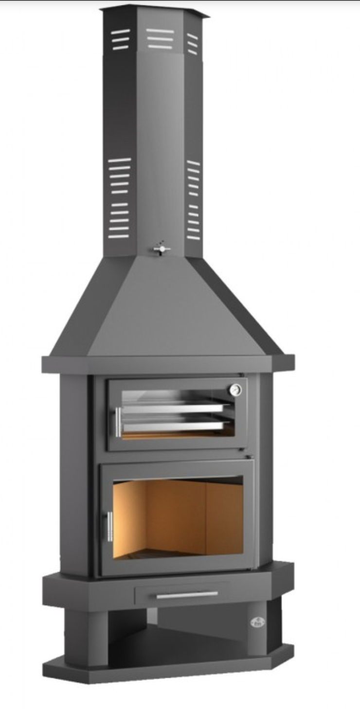 BRICOSOL Chimenea Leña Rincón con Horno FM Modelo C-300-RH_0