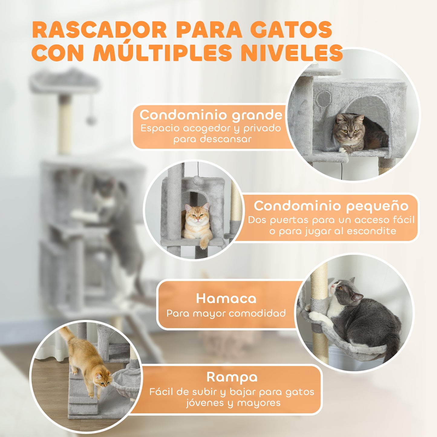 Pawhut Árbol Rascador Para Gatos_3