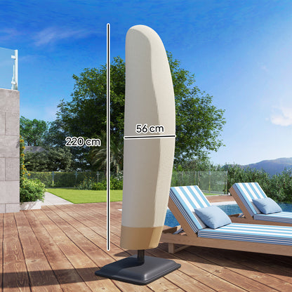 Outsunny Funda Protectora De Sombrilla Impermeable Tela Oxford Ø56x220 Cm Beige_2