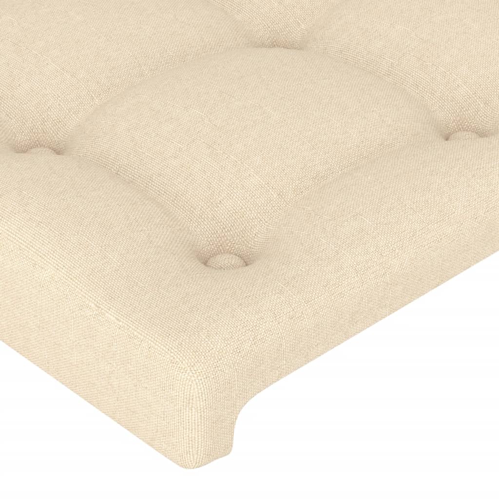 Estructura De Cama Con Cabecero De Tela Color Crema 200x200 Cm / Vetonek_3