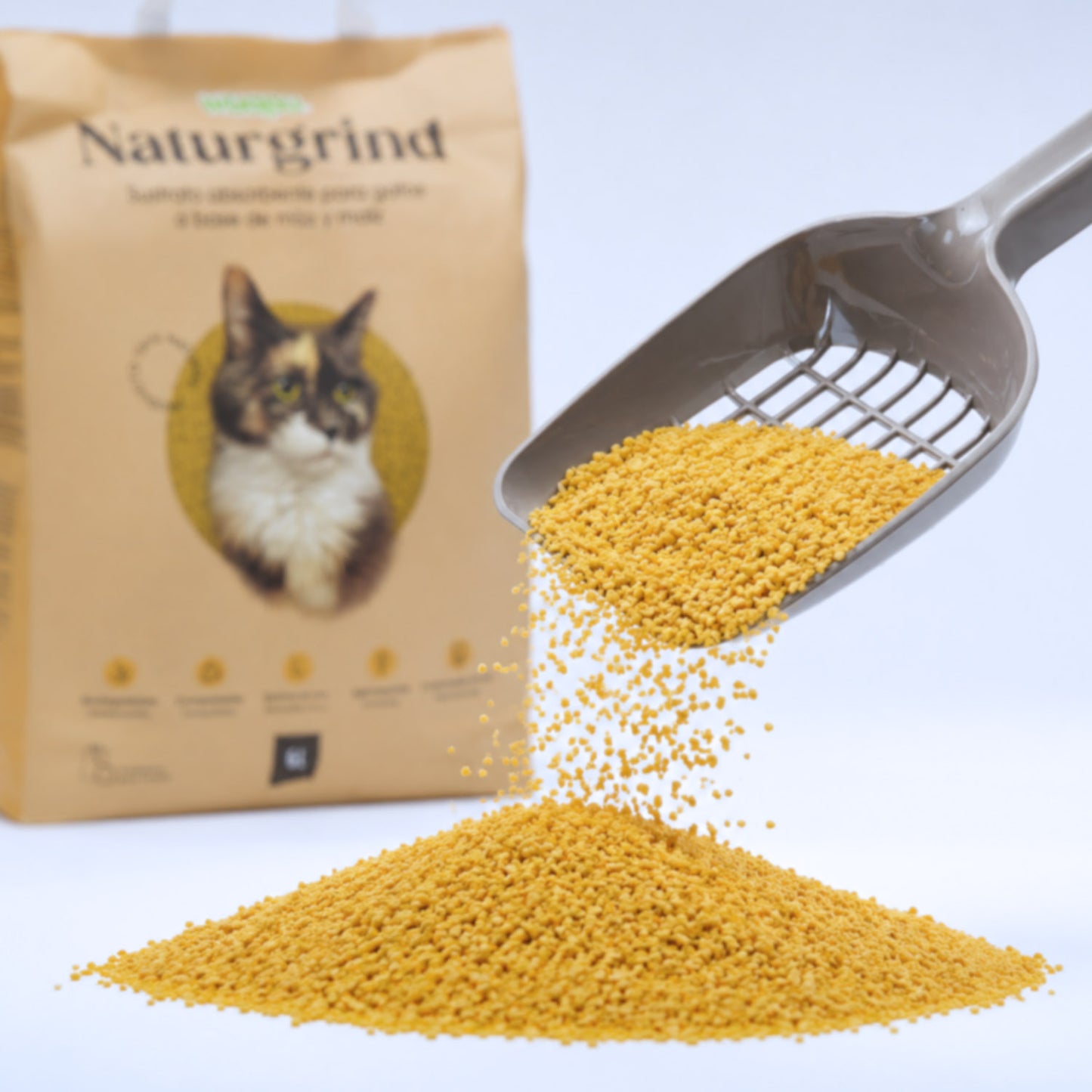 Sustrato Absorbente Wuapu Naturgrind Biodegradable Y Compostable Para Gato 6 Uds 6l_2
