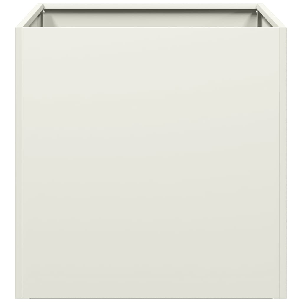 Jardinera De Acero Laminado En Frío Blanco 40x40x40 Cm_3
