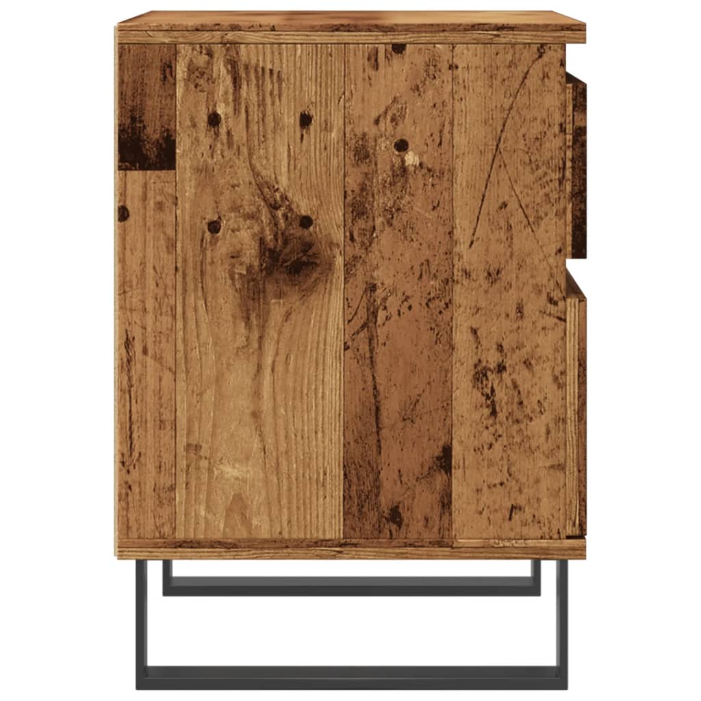 Mesita De Noche Madera Ingeniería Madera Envejecida 40x35x50 Cm_4