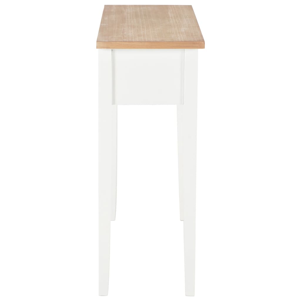 Mesa Consola Tocador De Madera Blanca 79x30x74 Cm_3