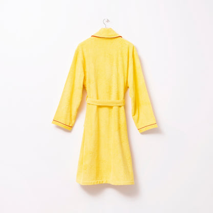 Albornoz M/l 380gsm 100%algodon Amarillo Con Manzana Roja Benetton Fruits Be_5