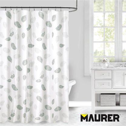 Cortina Ducha Tela Hojas 180 X 200 Cm. Cortina Baño, Cortina Tela Impermeable Con Anillas_2