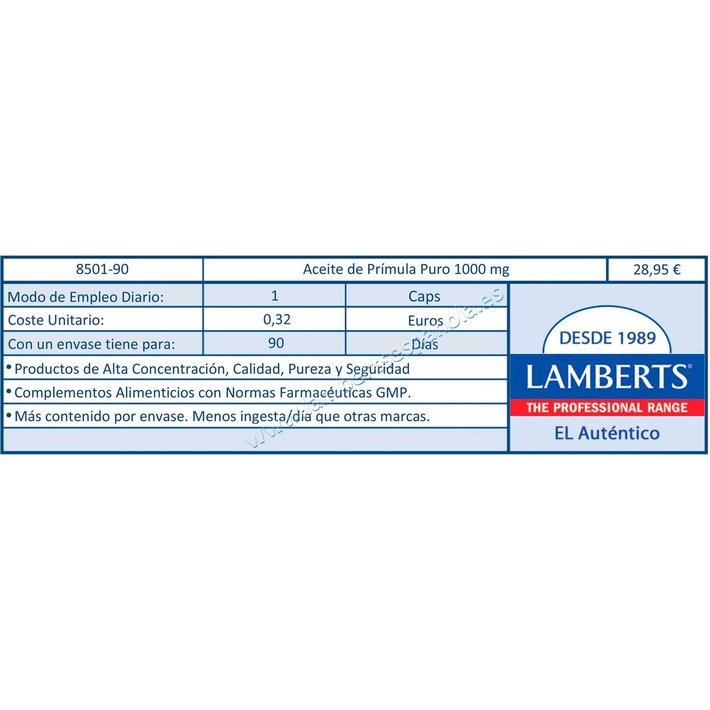 Aceite de Prímula Lamberts 90 cápsulas