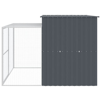Caseta Perros Con Corral Acero Galvanizado Gris 214x253x181 Cm_4