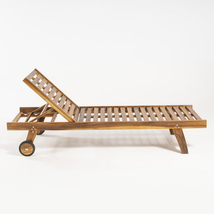 Pack 2 Tumbonas Para Jardín Con Ruedas, Reclinable, Madera Teca Grado A, Tamaño: 65x200x35 Cm, Tratamiento Al Agua Aplicado_3