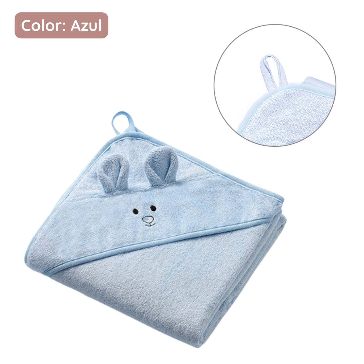 Capa De Baño Bamboo Xl Para Bebés Conejito Azul