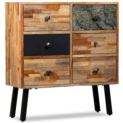 Aparador Con 6 Cajones Madera De Teca Reciclada 70x30x76 Cm_0
