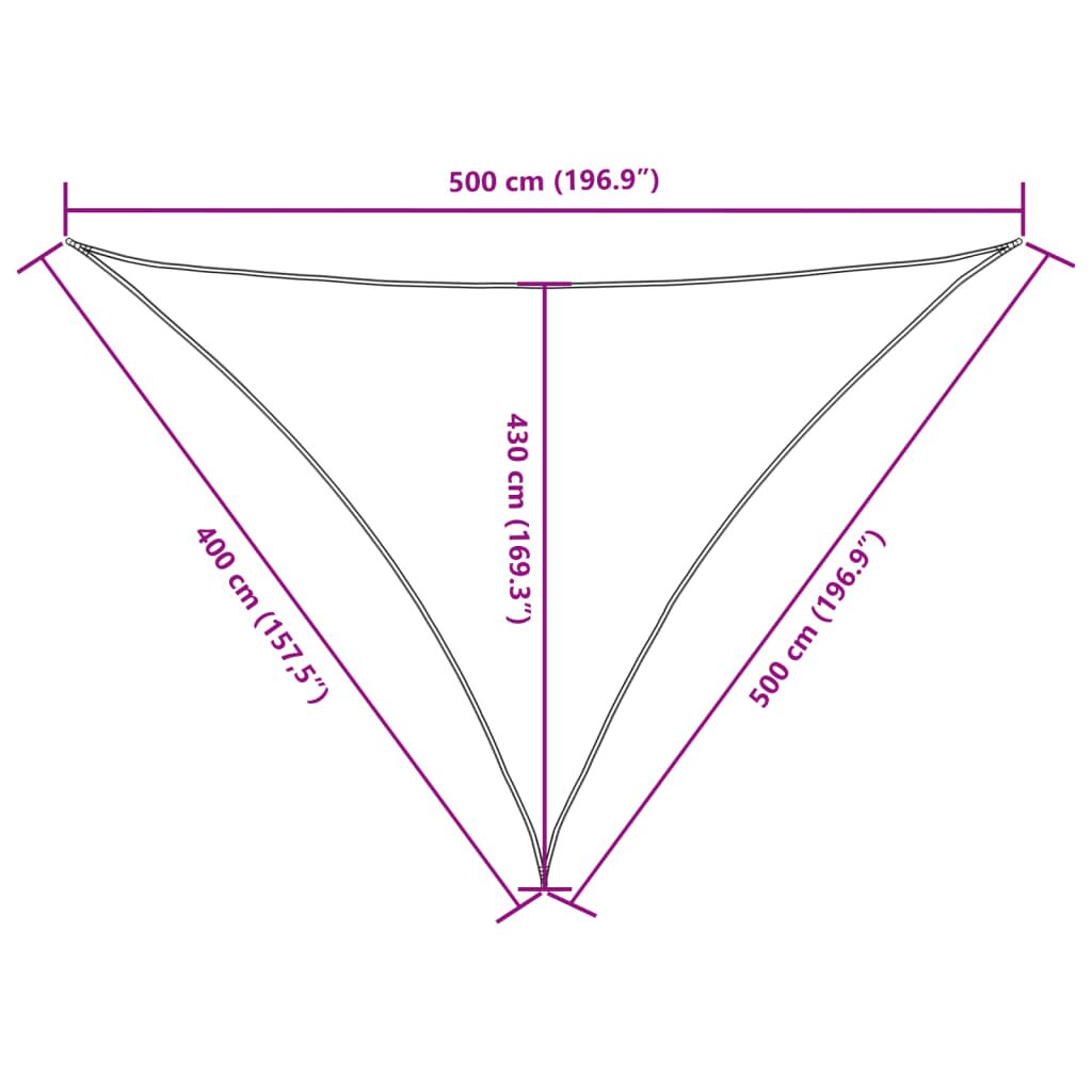 Vidaxl Toldo De Vela Triangular Tela Oxford Blanco 4x5x5 M_2