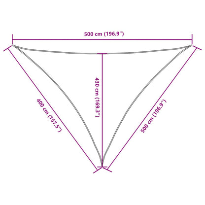 Vidaxl Toldo De Vela Triangular Tela Oxford Beige 4x5x5 M_2