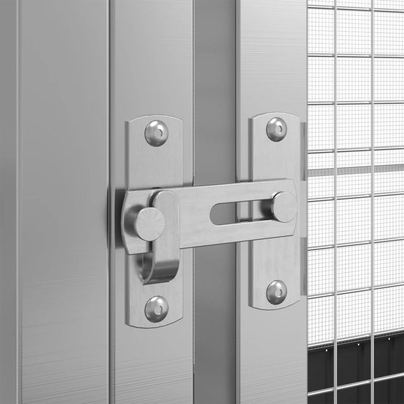 Vidaxl Pajarera Con Extensión De Acero Color Plateado 418,5x107x212 Cm_5