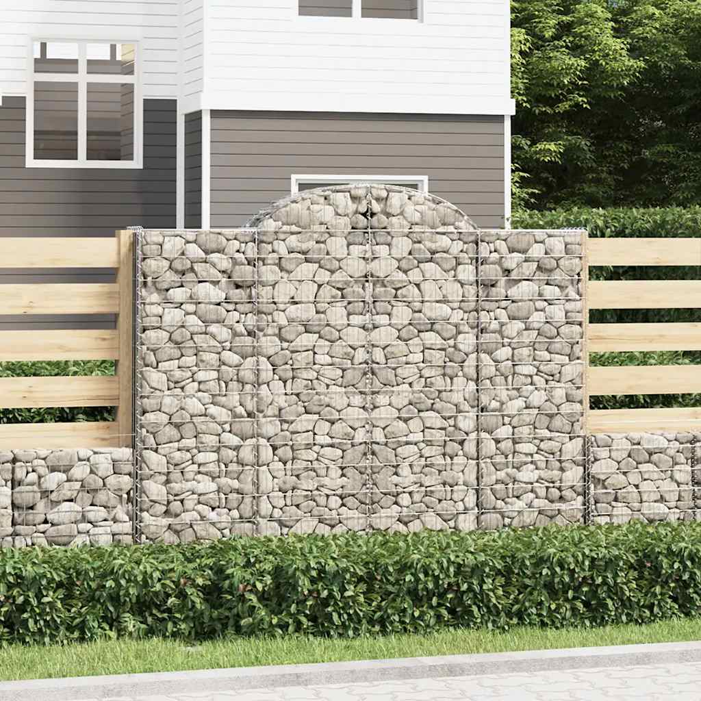 Cestas Gaviones 15 Uds Forma De Arco Hierro 200x50x160/180 Cm_1