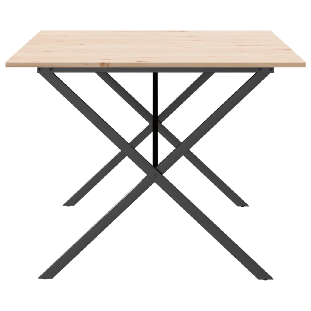 Mesa De Comedor Marco X Madera Maciza Pino Y Acero 200x100x75cm_3