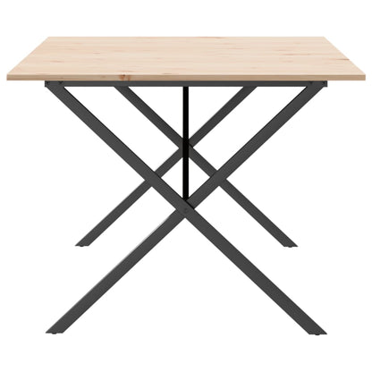 Mesa De Comedor Marco X Madera Maciza Pino Y Acero 200x100x75cm_3