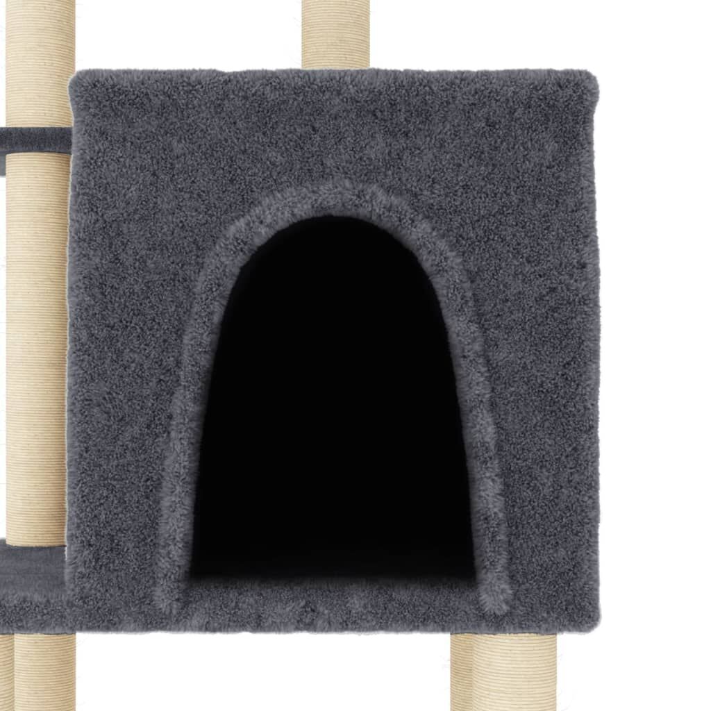 Vidaxl Rascador Para Gatos Con Postes De Sisal Gris Oscuro 97 Cm_4