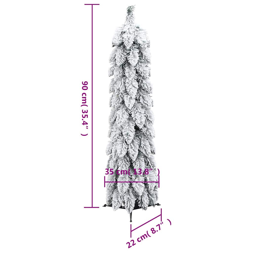 Vidaxl Árbol De Navidad Artificial Iluminado Con 45 Led Y Nieve 90 Cm_2