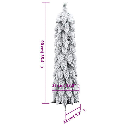 Vidaxl Árbol De Navidad Artificial Iluminado Con 45 Led Y Nieve 90 Cm_2