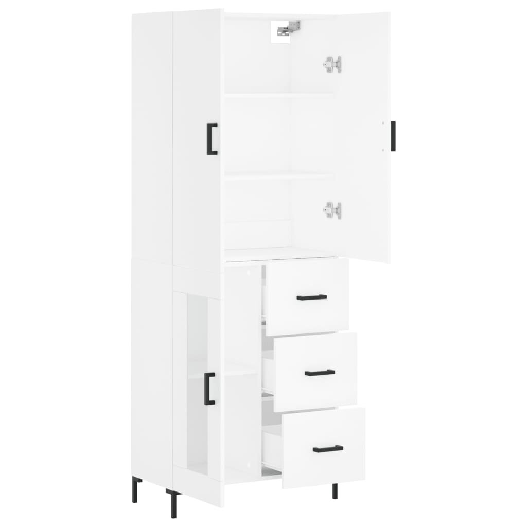 Aparador Alto Madera Contrachapada Blanco 69,5x34x180 Cm_3