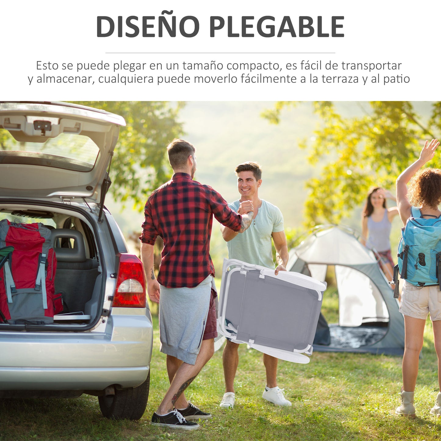 Outsunny Conjunto De 2 Tumbonas Plegables Con Respaldo 186x66x80 Cm Gris_5