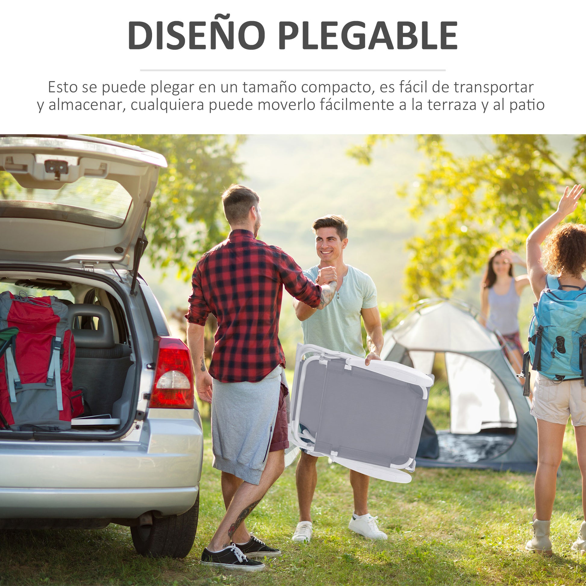 Outsunny Conjunto De 2 Tumbonas Plegables Con Respaldo 186x66x80 Cm Gris_5