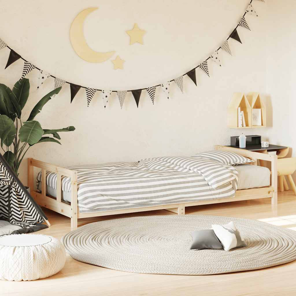 Vidaxl Estructura De Cama Infantil Madera Maciza De Pino 90x190 Cm_1