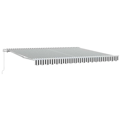 Toldo Retráctil Manual Gris Antracita Y Blanco 400x300 Cm_0