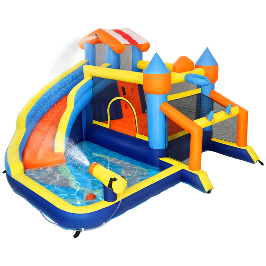 Aiyaplay Castillo Hinchable Acuático 8 En 1 Con Soplador 550w Tobogán Trampolín_0