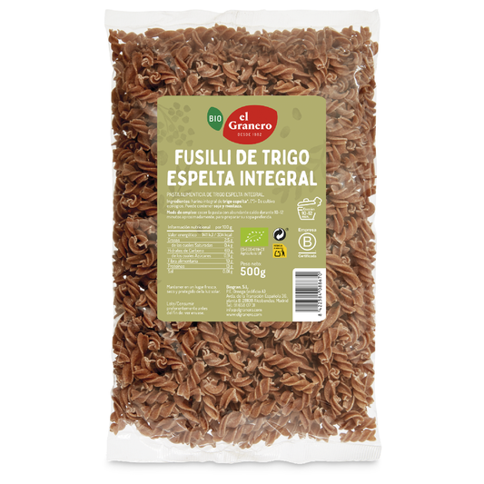 Fusilli Espelta Integral Bio El Granero 500 gr