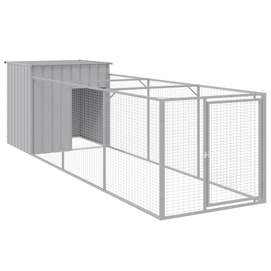 Caseta Perros Corral Acero Galvanizado Gris Claro 110x405x110cm_0