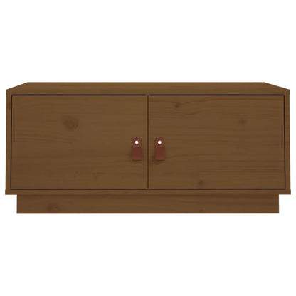 Mesa De Centro Madera Maciza De Pino Marrón Miel 80x50x35 Cm_0