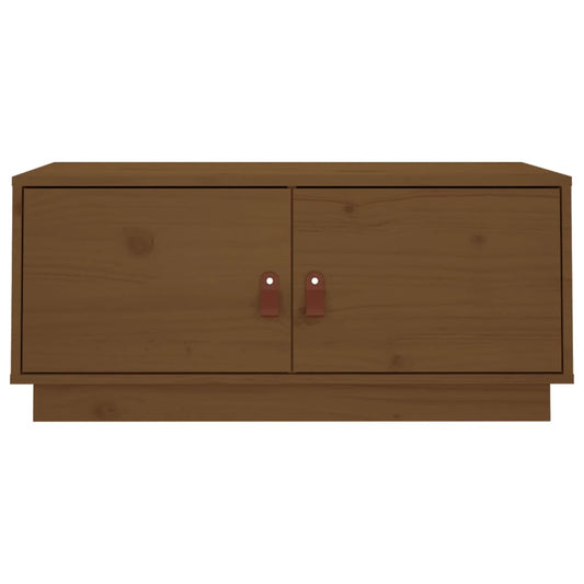 Mesa De Centro Madera Maciza De Pino Marrón Miel 80x50x35 Cm_0