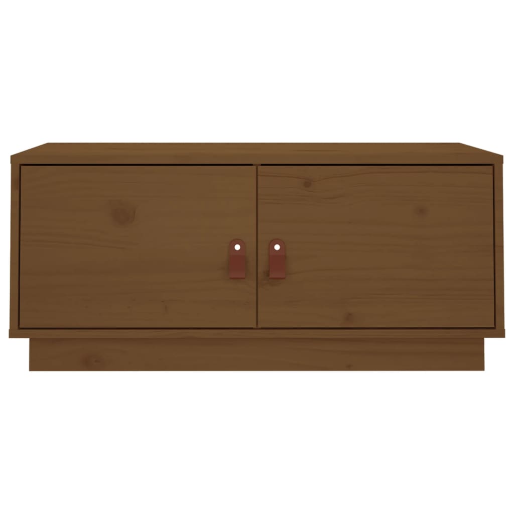 Mesa De Centro Madera Maciza De Pino Marrón Miel 80x50x35 Cm_4
