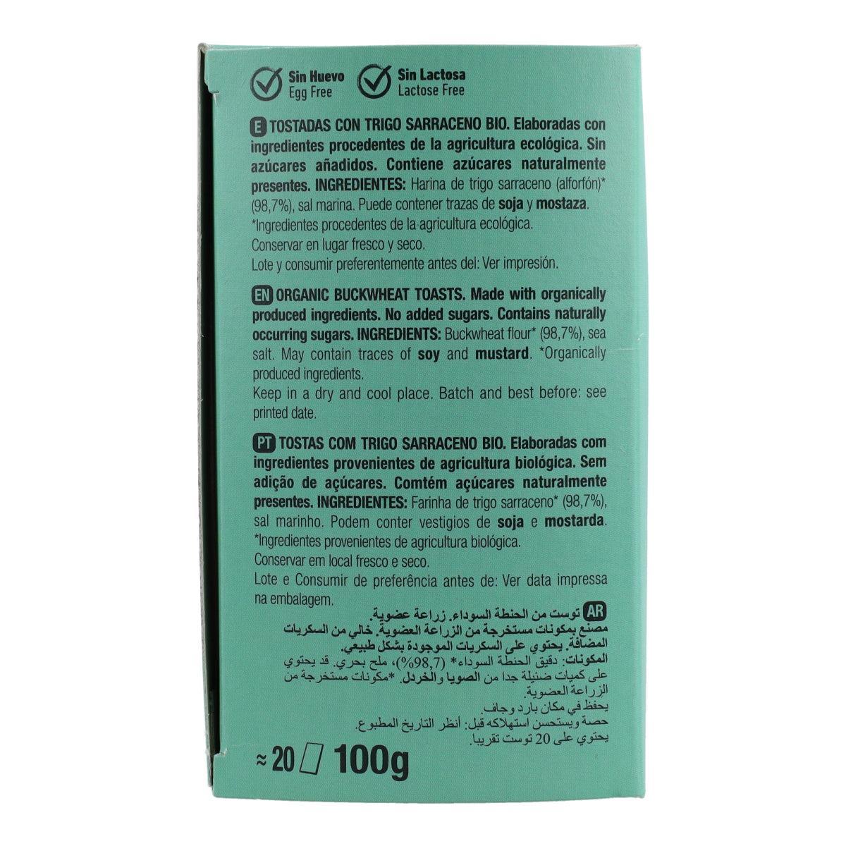 Tostadas Ligeras y Crujientes de Trigo Sarraceno Bio Santiveri 100 g