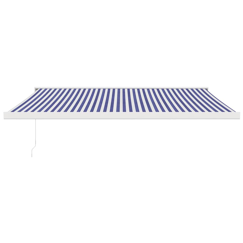 Toldo Retráctil Aluminio Y Tela Azul Y Blanco 4x3 M_2