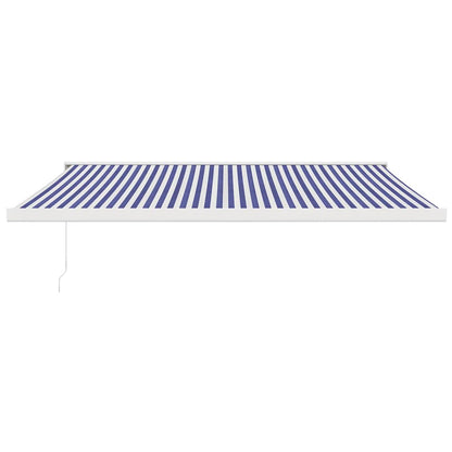 Toldo Retráctil Aluminio Y Tela Azul Y Blanco 4x3 M_2