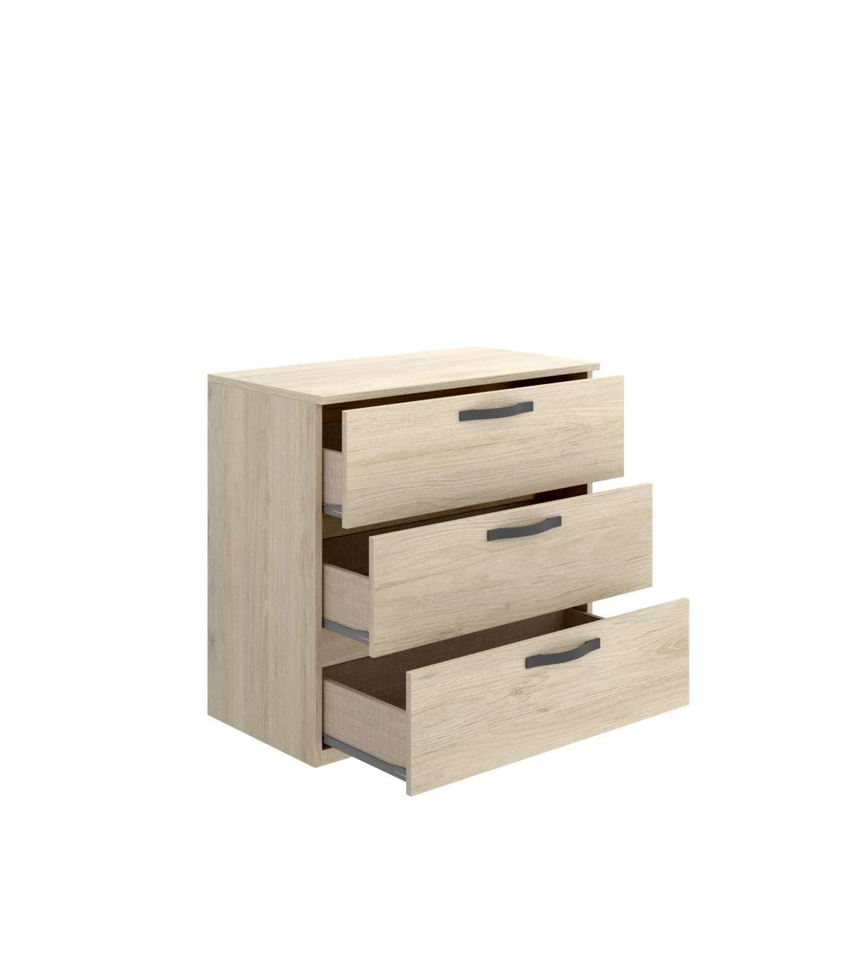 Comoda Jaen 3 Cajones En Acabado Natural 72.3 Cm(alto)70.4 Cm(ancho)44.7 Cm(largo)_5