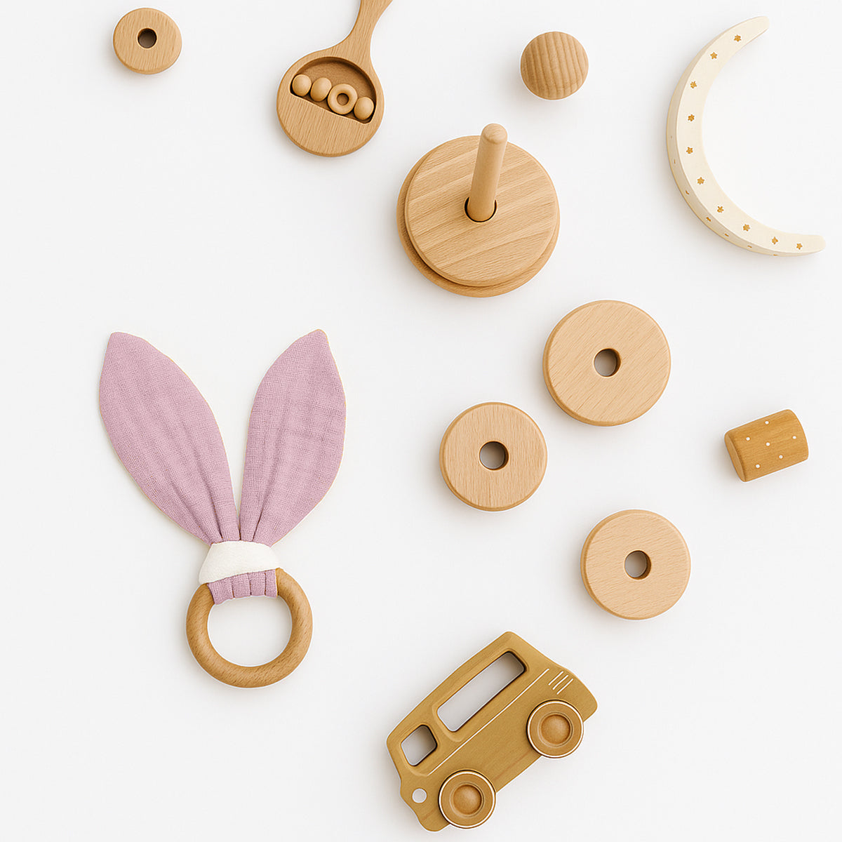 Mordedor De Algodón Orgánico Rosa_5