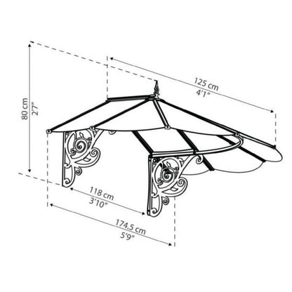 Marquesina para puerta Lily 124x175 cm Canopia