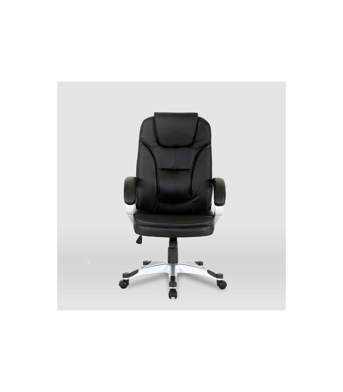 Silla De Oficina Elisabeth En Piel Sintética Negra. Alto: 115.5/125.5cm Ancho: 64.5cm Fon_0