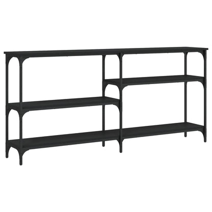 Mesa Consola Madera De Ingeniería Negra 160x29x75 Cm_4