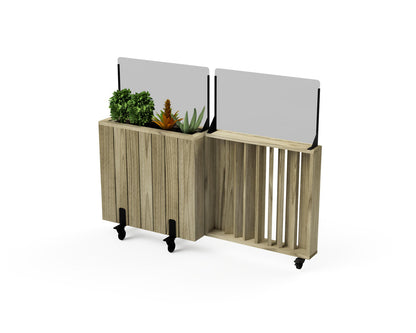 Kit Jardinera Alta De Madera Con Barandilla Y Cortavientos 40 Cm 75x24x80 Cm Hortalia_0