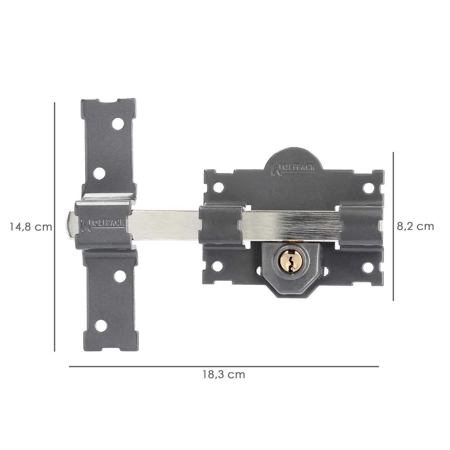 Cerrojo B-4 Llave 2 Lados Pasador De 183mm Cilindro Redondo De 70mm_1